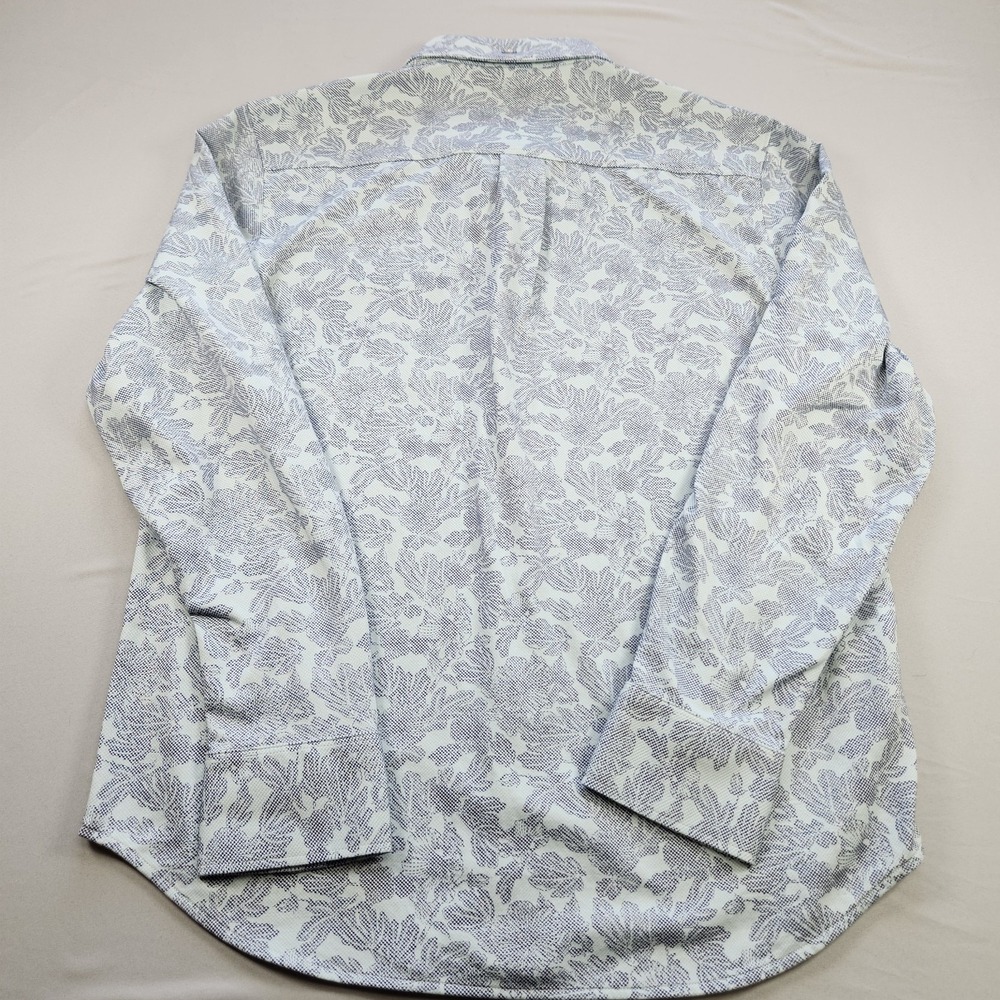 Tommy Bahama Shirt Mens Medium Gray Floral San Lucio Stretch Supima Island Zone - Picture 9 of 9